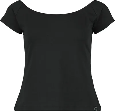 Produktbild von Black Premium by EMP Damen schwarzes T-Shirt mit U-Boot-Ausschnitt L