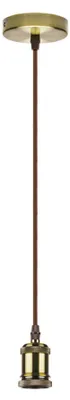 Produktbild von Lampenaufhängung, E27 Lampenfassung mit Kabel, 150CM Schnurpendel Messing EC1534