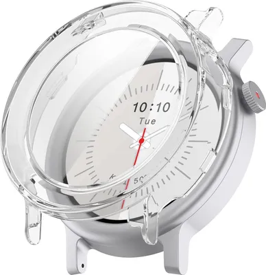 A clear product shot of a watch case and screen protector.