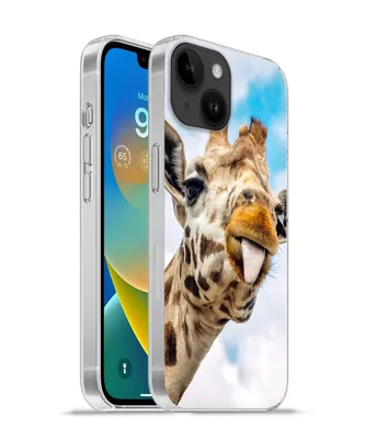 Produktbild von MuchoWow® Handyhülle Schutzhülle Hülle für Apple iPhone 14 - Softcase Giraffe - Lustig - Zunge - Kinder - Jungen - Mädchen - Kind Silikon Softcase Handy Hülle - Mobiltelefonhülle
