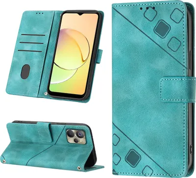 Obrázek produktu pro Pouzdro pro Realme 10 vyražené Flip kožené peněženkové pouzdro s funkcí stojánku zelené
