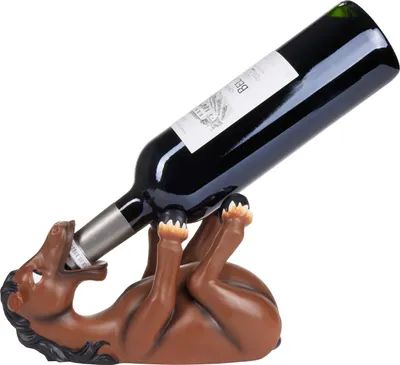 Produktbild von BRUBAKER Weinflaschenhalter durstiges Pferd - Flaschenhalter Besoffene Tiere - Flaschenständer lustig - Deko Figur Handbemalt - Bar Weinzubehör - Witzige Dekoration - Wein Geschenk für Reiter