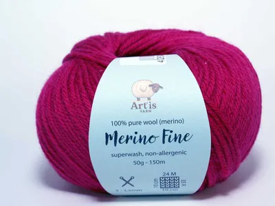 Productafbeelding van Merino Fine Art-garen, 100% merinowol | Superwash en antiallergisch (50g/150m) (kleur: lippenstiftrood)