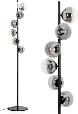 Produktbild von Garaguso Stehlampe aus Metall/Glas in Schwarz/Rauchfarben/Klar