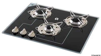 Zdjęcie produktu dla Płyta gazowa ze szkła kryształowego N.3 płomienie 505x410mm, 1 szt