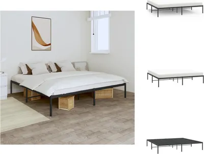 Immagine prodotto di vidaXL Struttura letto in metallo nero 200x200 cm - Letti e strutture letto