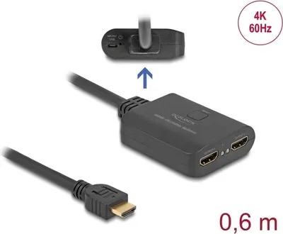 Immagine prodotto di DELOCK HDMI Splitter 1 x HDMI in zu 2 x HDMI out 4K 60 Hz