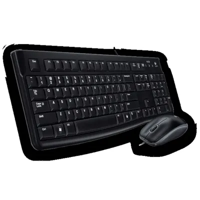 Produktbild von Logitech MK120, Kabelgebunden, USB, QWERTZ, Schwarz, Maus enthalten