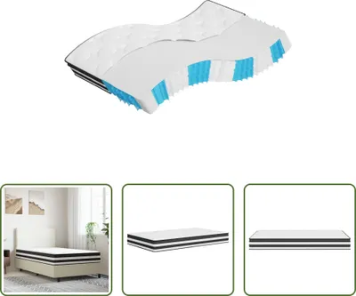 Image de The Living Store Matelas à ressorts ensachés moyen 100x200 cm