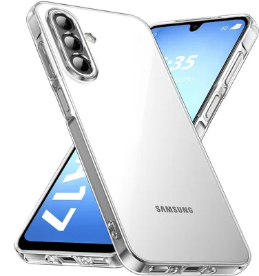 Produktbild von CLM-Tech Hülle kompatibel mit Samsung Galaxy A17 5G - keine Vergilbung Stoßfeste Schutzhülle - Transparente Handyhülle Anti-Kratzt Harte PC Rückseite (Durchsichtig)