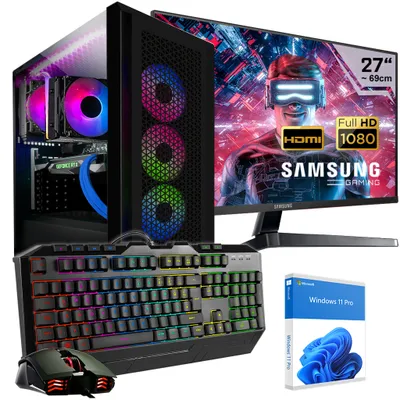Produktbild von KRAFTPC Gaming PC Komplett-Set AMD Ryzen5 8600G - Radeon 760M Power - 1TB M.2 NVMe SSD - 32GB DDR5 - Win11 - WLAN - 24"TFT 100Hz- Tastatur/Maus