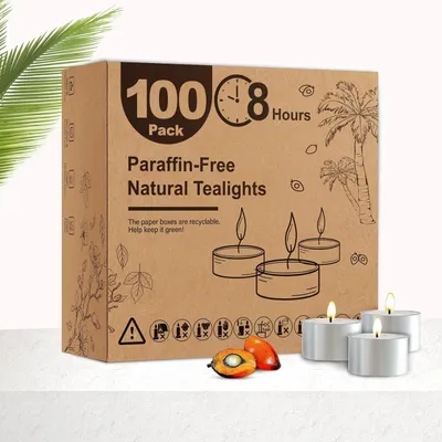 Immagine prodotto di Candele profumate alla palma naturale, confezione da 100 pezzi, durata 8 ore