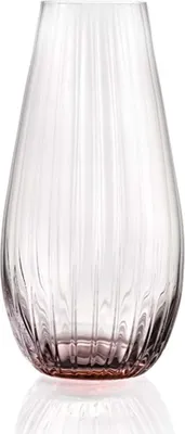Produktbild von Klare Vase mit rosafarbenem Akzent, hoch