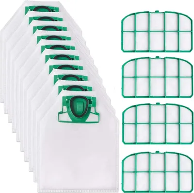 Produktbild von 10 Stück Staubsaugerbeutel und 4 Fliter für Vorwerk VK200 FP200 Staubsaugerbeutel vk 200