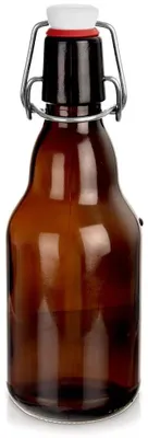 Zdjęcie produktu dla Szklana butelka z zakrętką - 340 ml - szkło brązowe