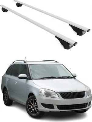 Produktbild von Dachträger Grundtäger für Skoda Fabia mk2 Schrägheck 2007-2014 75kg Silber 2x