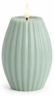Immagine prodotto di LED Candela scanalata verde salvia 7,5 x 10 cm