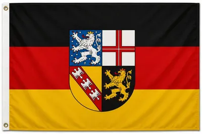 Produktbild von Flagge Saarland 90 x 150 cm Fahne mit Metallösen - Fahne - Hissfahne - Hissflagge - Sturmflagge - zum hissen - - 100 Gramm Stoffgewicht