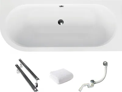 Produktbild von Aqua For You | Besco Avita Badewanne - 180x80cm - Asymmetrisch Rechts - Mit Füßen - Inkl. Syfon
