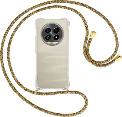 Produktbild von Handykette Backcover-Schutzhülle mit Band (Metall goldfarben) für Realme 13 Pro 5G - braun+beige