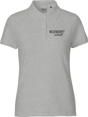 Produktbild von Huuraa Damen Polo Shirt Meckenheim verliebt XXL Sport Grey Bio Baumwolle Fairtrade Poloshirt Geschenkidee
