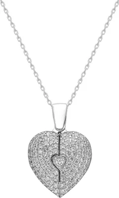 Produktbild von Dkeniz Anhänger mit Kette 925/- Sterling Silber 38+5cm Weiß Zirkonia weiß 145240232