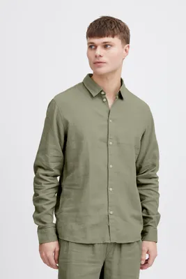 Produktbild von !Solid SDEnea Allan Overshirt Herren Freizeithemd Hemd Übberhemd Hemdjacke Unifarben Hochwertige Leinen-Viskose-Qualität