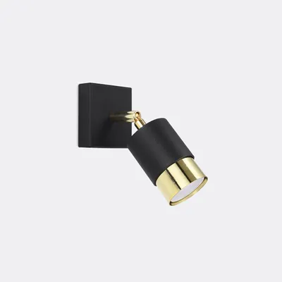 Produktbild von Wandleuchte NERO schwarz/gold 1xGU10 10W Stahl 16x17.5x8cm Sollux Lighting
