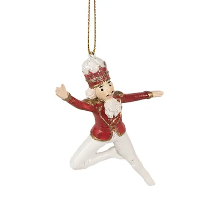 Immagine prodotto di Clayre & Eef Schiaccianoci pendente 11 cm rosso bianco in poliresina