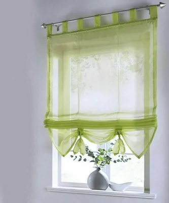 Produktbild von Vorhang Gardine Fenstervorhang Raffrollo Raffgardine Scheibengardinen 120x155cm Grün