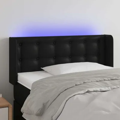 Produktbild von vidaXL LED Kopfteil Schwarz 103x16x78/88 cm Kunstleder - LED Kopfteil - LED Kopfteile - Kopfteil - Bett-Kopfteil