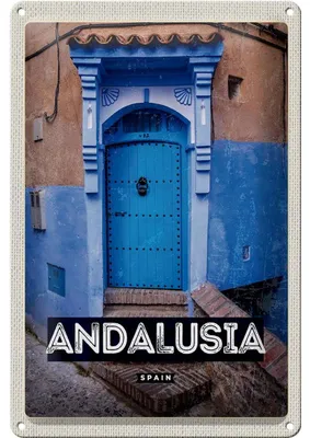 Produktbild von Blechschild Reise 20x30cm Andalusia Spain Retro Altstadt