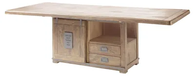 Produktbild von MASSIVMOEBEL24.DE Esstisch Mango 240x100x76 whitewash lackiert RAILWAY #314