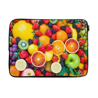 Produktbild von MuchoWow® Laptop Hülle 13 Zoll Apfel - Weintrauben - Obst Laptoptasche - Laptophülle - Sleeve - Rundumschutz