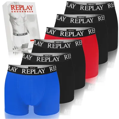 Immagine prodotto di REPLAY intimo da uomo 6 pezzi, boxer in cotone, colori assortiti, taglia XL