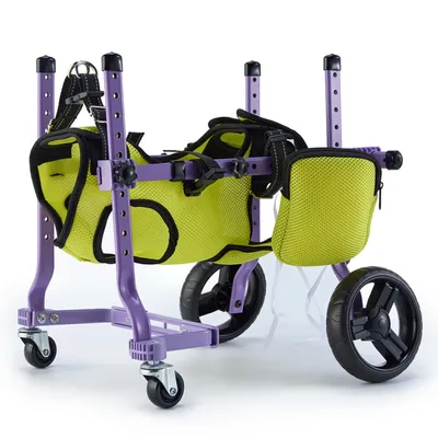 Immagine prodotto di Zimilo Sedia a rotelle regolabile per cani, quattro ruote, ausilio per la mobilità degli animali domestici, carrello per cani di piccola e media taglia, verde