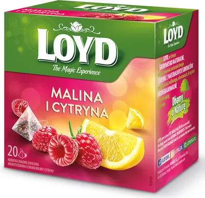 Obrázok produktu pre Ovocný čaj Loyd malina a citrón 20 vrecúšok