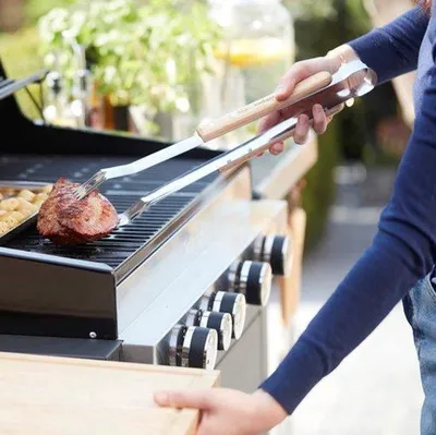 Produktbild von Grill-Werkzeug-Set mit bbq Zange, bbq Spatel und Fleischgabel