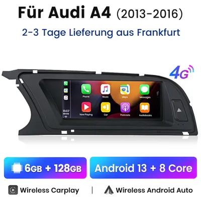 Zdjęcie produktu dla 6+128G 8.8'' Android 14 8-Core Car Radio CarPlay GPS Navi Audi Multimedia Dla Audi A4 B8 LHD 2013-2016