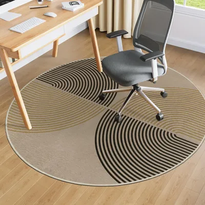 Productafbeelding van Ronde bureaumat 120 x 120 cm met regenboogmotief