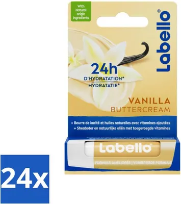 Produktbild von Labello Lippenbalsam Vanille-Buttercreme 4,8 gr - Vorteilspack - 24 Stücke