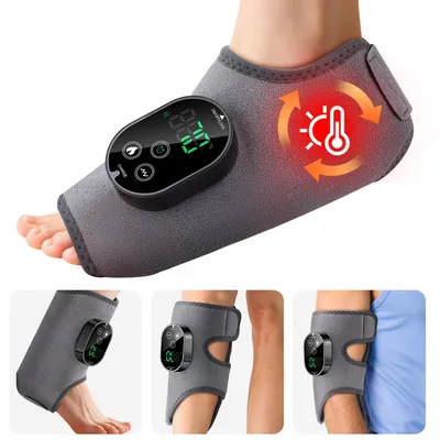 Produktbild von 2 Pcs Fußmassagegeräte, Beheizbares Fußmassagegerät kabellos, 3 Vibrationsmodi, 6 Heizstufen 45–70 °C, 3000 mAh, Fuß- & Knöchelmassage