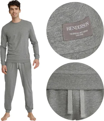 Produktbild von Henderson Herren Schlafanzug Langarm + Pyjamahose 40951-90X UNIVERSAL, Farbe: Grau, Große: 2XL