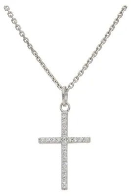Produktbild von Kreuz Anhänger Silber 925 Zirkonia rhodiniert JL20-02-1408
