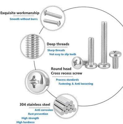 Produktbild von 20 Stück M3 x 6 mm Edelstahl-Schrauben für Möbelbau und Holzbearbeitung