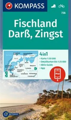 Obrázek produktu pro KOMPASS Turistická mapa 736 Fischl a, Darß, Zingst 1:50 000