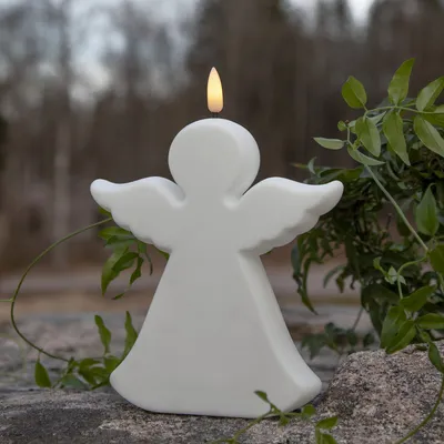 Produktbild von LED Outdoor-Kerze Flamme Angel Engel Batterie & Timer H 18cm