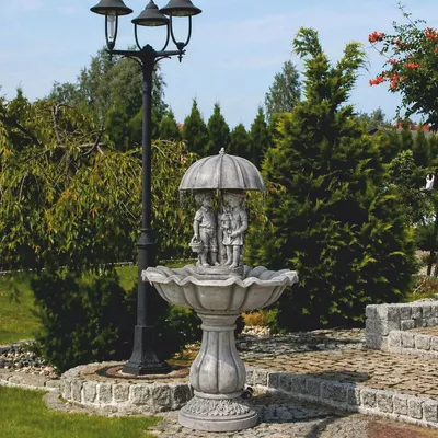 Obrázok produktu pre Casa Padrino Baroková fontána, sivá, Ø 79 x V. 138 cm – Nostalgická záhradná fontána
