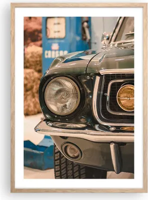 Produktbild von Gerahmtes Poster - Rahmen in heller Eiche - Abdeckung Ford Mustang - 50x70 cm - Wand Bild - Wanddeko - Wandbilder - Kunstposter - Wandposter - Bilderrahmen - Bilder - Kunstdruck - P2NPA50x70-4480