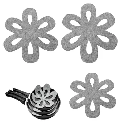 Produktbild von 3er Set Pfannenschutz, hitzebeständig, waschbar, rutschfester Stapelschutz für Pfannen, Töpfe und Schüsseln, 3 verschiedene Größen (35,5/26/20 cm) Grau
